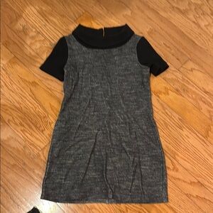 Theory Black and Gray Textured Dress